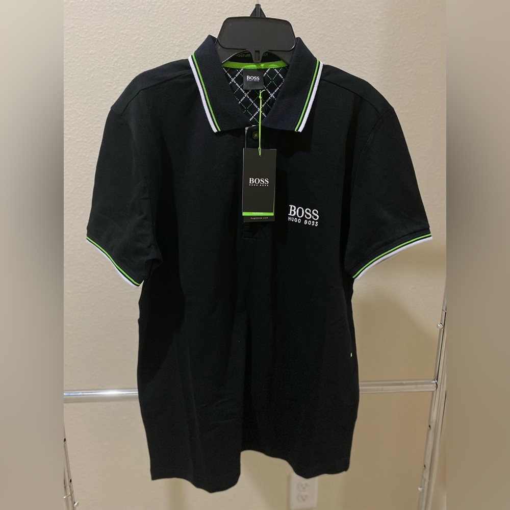 Hugo Boss Moisture Manager Polo Shirt Men’s Size S, Color :Black